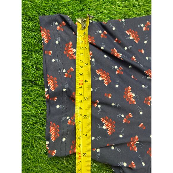 Roundtree & Yorke Performance Polo Shirt XL Beer Pong Red Cups Golf Print Party - Picture 6 of 8